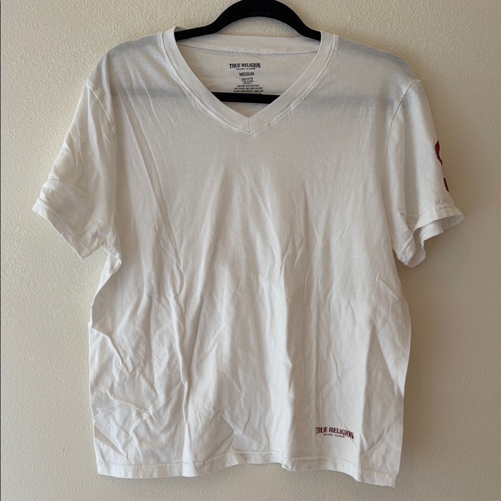 True Religion White V-Neck women’s T-shirt